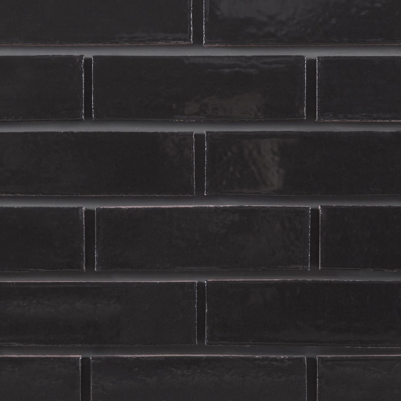 Black Glazed Brick - 65mm