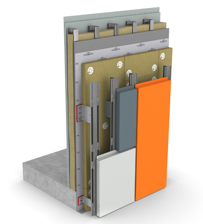 Hook-On Cassette Cladding Support System